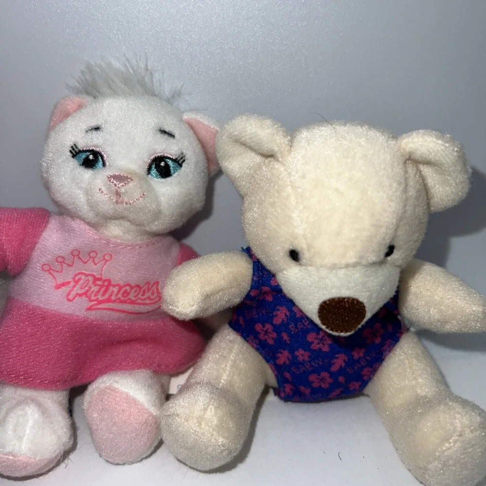 Build A Bear 4 Mini Stuffed‎ Plush BABW Teddy, Kitty, Monkey, & Velvet Teddy